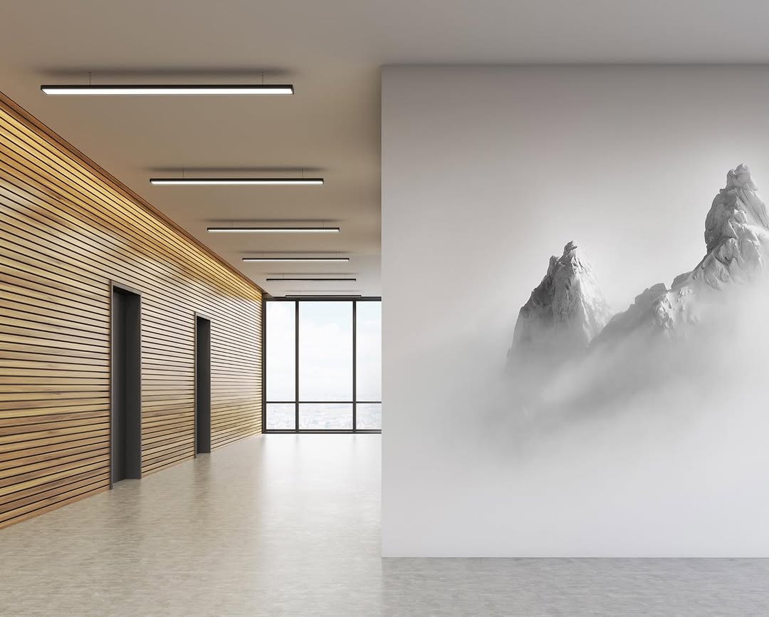 Habillage mural artistique pour couloir résidentiel ou commercial
