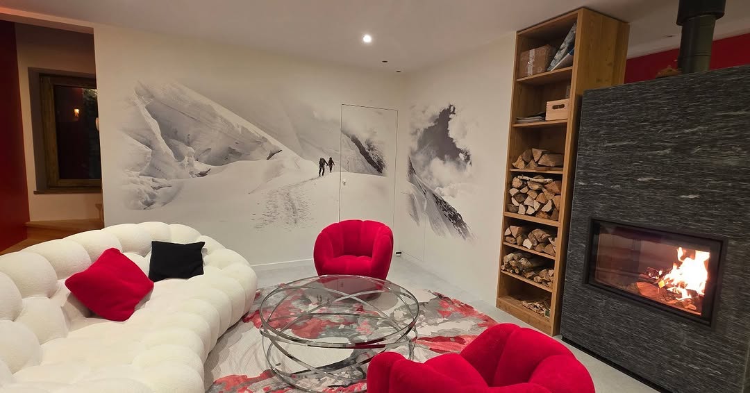 Mur d'accent imprimé en haute définition pour salle familiale
